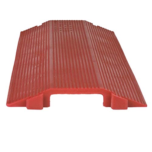 Elasco ED1010-R Drop Over Cable Management, Single Channel, 4" Channel Width, 1" Channel Height, 36" x 10.5" x 1.5", 8850 lb. per Tire Load Capacity, Red