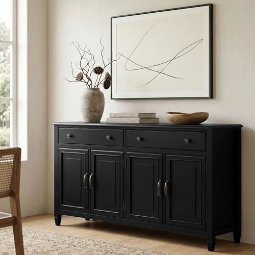 SIMPLIHOME Connaught 67" Wide Solid Wood Sideboard Cabinet in Black by SIMPLIHOME - Image 2