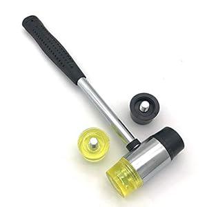 Soft Mallet with 2 Head Tip, Double-Faced Rubber Head Hammer for Jewelers Craftsman, Leather Crafts, Wood, Flooring Installation,Diameter 30mm (1, Medium)