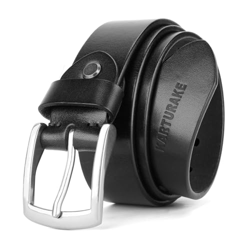 Premium Top-grain Men’s Leather Belt,Adjustable，Simple, Casual, Durable - 5mm Thickness, Aluminum Alloy Buckle