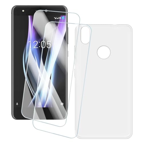 OAGELIM 2 Piezas Protector de Pantalla + Funda Compatible con BQ Aquaris X Pro (5.2 Pulgada) Funda Impresión Artística Personalizada y Cristal Templado (Blanco)