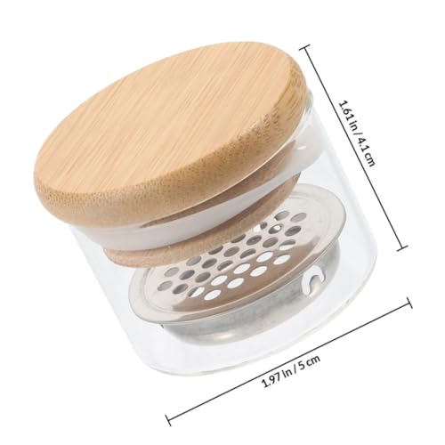 2 piezas vaso de vidrio para arte de uñas con tapa miniatura 2