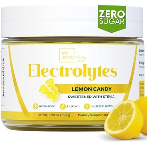 Zero Sugar - Lemon Candy Electrolytes Powder - Refreshing Hydration - Caffeine Free Energy with All Natural Ingredients - Vegan, Keto & Paleo - Sugar Free Electrolytes Powder Drink Mix - 37 Servings Cover