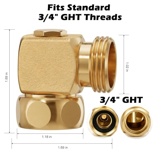 Image of SheeChung 90 Degree Hose Elbow with 360 Degree Swivel Connector