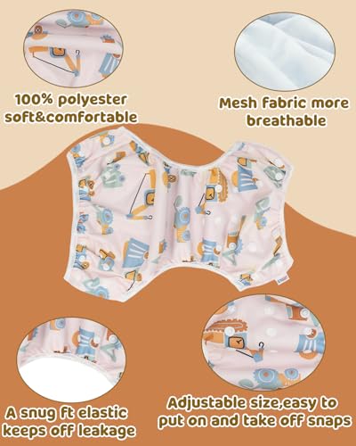 Image of ALVABABY Large Cloth Swim Diaper 3pcs Baby /Toddler /Infant Snap Reusable Adjustable Swimming Diaper Baby Boy and Girl 3ZSWY68A