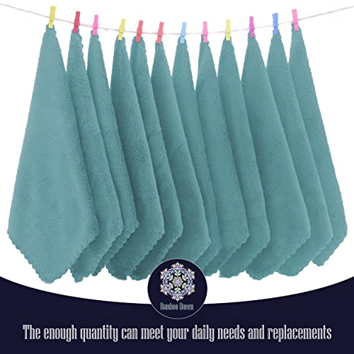 Image of 16 Pack Baby Washcloths - Luxury Coral Fleece - Extra Absorbent and Soft Wash Clothes for Newborns, Infants and Toddlers - Suitable for Sensitive Skin and New Born - Baby Shower - Teal, 10x10 Inch