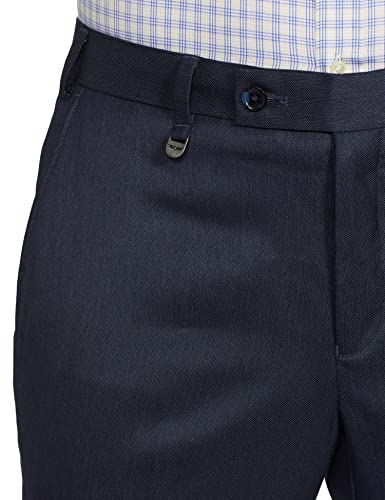 Image of Park Avenue Men Park Avenue Men's PLEATLESS SMART FIT Medium Blue Formal Trouser