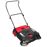 Germania Handkehrmaschine KM70 70cm 14 Liter – Kehrmaschine, Kehrbesen, Kehrwagen, Fegemaschine – manuell – Flächenleistung: 2000 m²/h – Seitenbesen und Hauptkehrwalze verstellbar