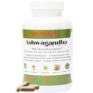 Board Certified Internist’s Recommendation, Ashwagandha, Rhodiola, Maca Root, Siberian Ginseng, Holy Basil: 5:1 Blend of adaptogens for Relaxation,Sleep,Energy – 90 Days Supply, 180 Capsules