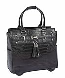 JKM & Company Rolling Laptop Bag for Women | Designer Wheeled Briefcase | Fits 13-17' Laptops | Office Travel Computer Case (Timeless)