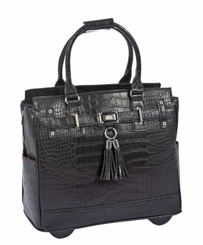 JKM & Company Rolling Laptop Bag for Women | Designer Wheeled Briefcase | Fits 13-17' Laptops |...