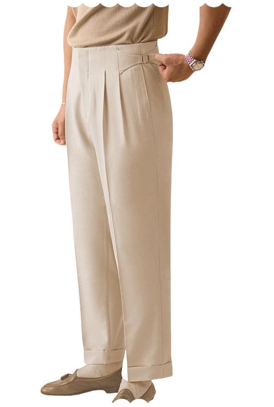 Men's Classic Gurkha Pants Naples Dress Pants Italian Style Business