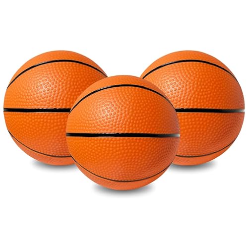Image of Botabee 5-Inch Mini Basketball Balls Set of 3 - Ideally Sized for Boys, Toddlers - Indoor and Outdoor Pool Basketball for Mini Hoops - Exciting Over The Door Ball Games - Orange and Black
