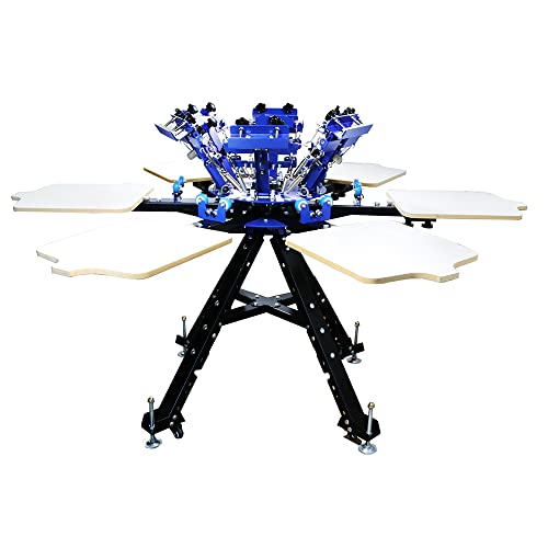 HayWHNKN 6-Color Screen Printing Machine with Adjustable Stand