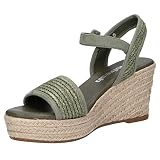 Presentan punta descubierta Refresh 79783, Sandalias Con Cuña Mujer, Caqui (Green), 36 EU