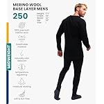 Merino.tech Merino Wool Base Layer Mens Set - Heavyweight, Midweight, Lite Merino Wool Thermal Underwear For Men Top, Bottom - Image 2