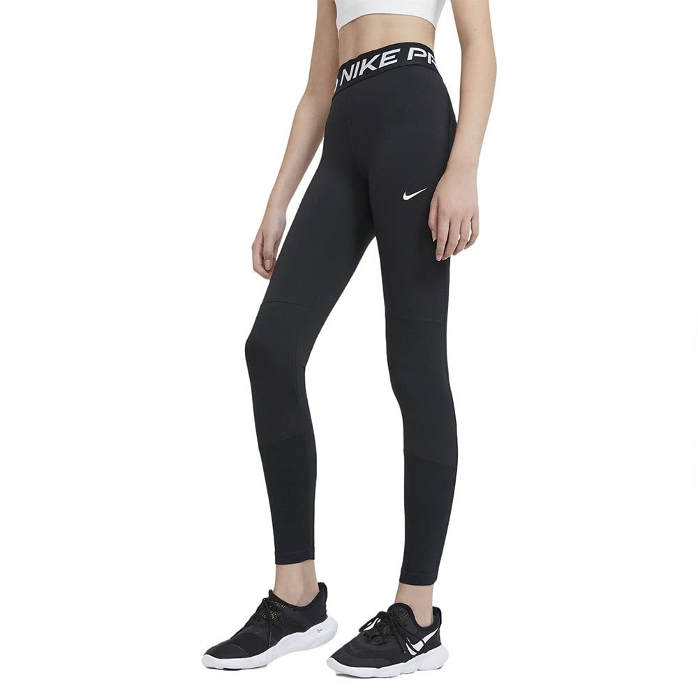 Nike Mädchen Pro Leggings in Schwarz-Weiss
