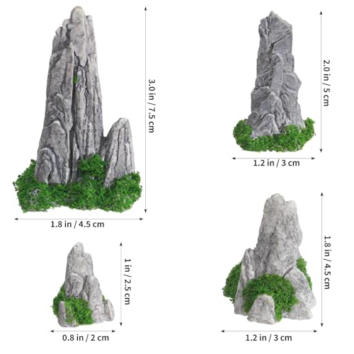 Image of BESPORTBLE 8Pcs Miniature Rockery Decor Simulated Rockery Ornament for Mini Terrarium Decor Bonsai Micro Landscape Ornament Japanese Garden Pot Plant and Moss Landscape