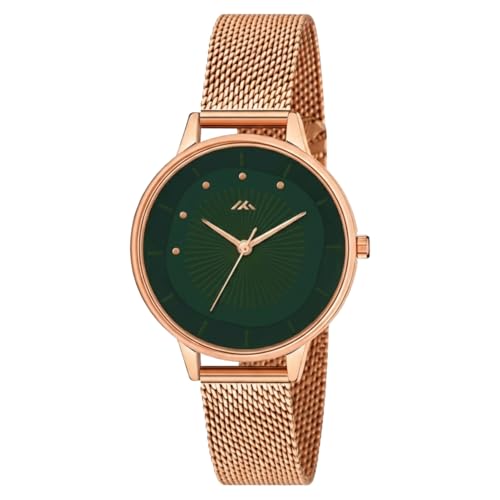 Image of WISEWALKER Women's Analog Wrist Watch for Ladies and Girls | Stylish & Trendy | Rose Gold Stainless Steel Premium Strap | Perfect for Casual, Party & Formal Wear