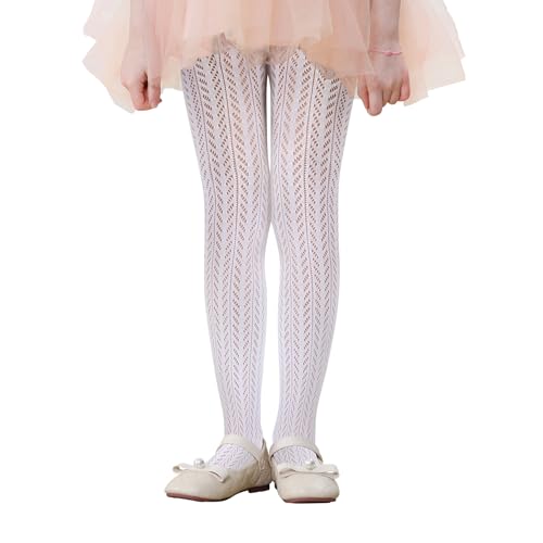 Image of Zando Girls Lace Tights Heart Butterfly Rose Patterned Fishnet Stockings for Toddler Girl Hollow Pantyhose 1T-12 Years