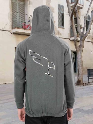 Image of STELLERS Men's Solid Zipper Fleece Hooded Sweatshirt | Regular Fit | Feather Touch Feel | Odour Resistant | Wrinkle Free | Quick Dry | Stretchable | Breathable | Sustainable | Anti-Static