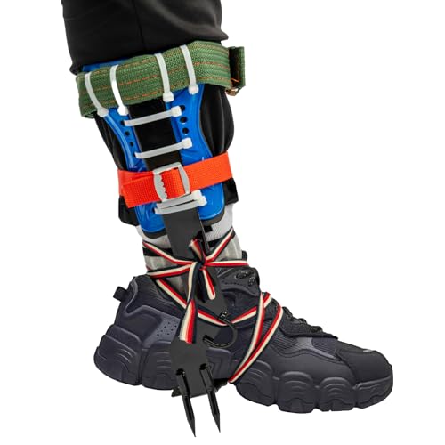 Tree Climbing Gear Climbing Spikes with Safety Belt 220lbs Load Capacity Ergonomic Non-Slip Footplate Sharp Steel Claws for Tree Climbing Hunting Fruit Picking Indoor Outdoor Rock Climbing Black Blue