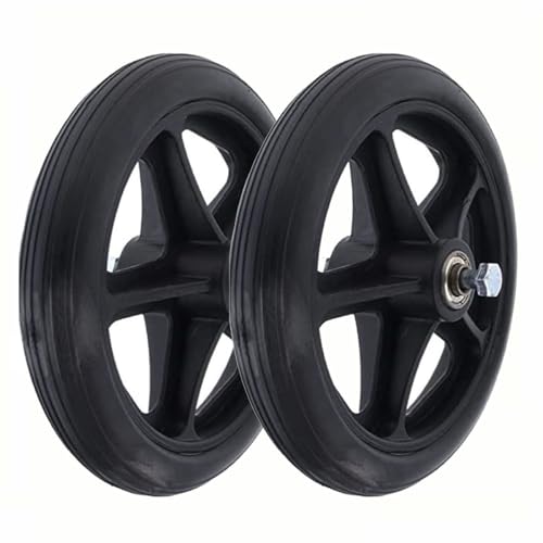 BEEGMA 2pc Ruedas de Repuesto Ruedas Delanteras para Sillas de Ruedas Diámetro 14/15/17/20/19cm Negro Rueda para Sillas de Ruedas con Tornillos(19cm(8inch))