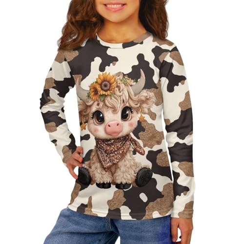Image of Uourmeti Girls Graphic Tees Long Sleeve T Shirts for Teens Casual Tshirts Junior Sportswear Fall Tops