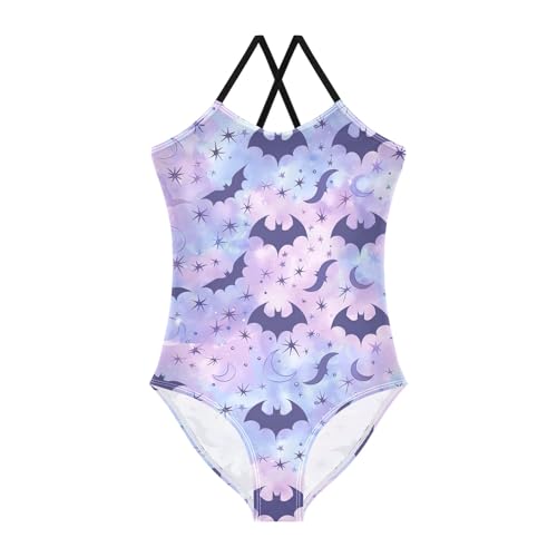 ODAWA Pastel Goth Bats Swimsuits for Girls One Piece Swimsuits for 10 Year Old Girls Little Girl Swimsuits