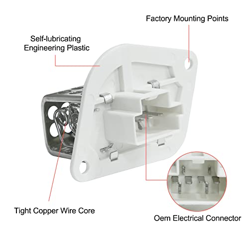 Binwuhi Ru-353 Hvac Fan Blower Motor Resistor Compatible With Jeep Wrangler Resistor 1997-2006, Jeep Cherokee Xj & Jeep Tj Resistor 1997-2001 - Replaces Oe# Ru353 Ru1046 4864957 3A1101 Cr158 #TOP3