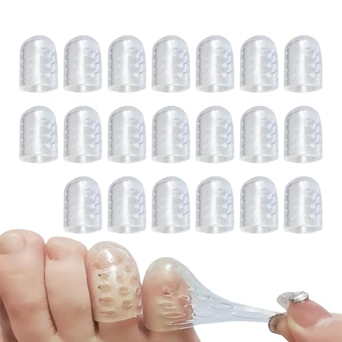 Derwrtup Protections pour petits orteils, manchons en silicone | Protecteur d'orteil antifriction en silicone respirant | Petits embouts élastiques, 20 pièces, protection souple pour les cors, les