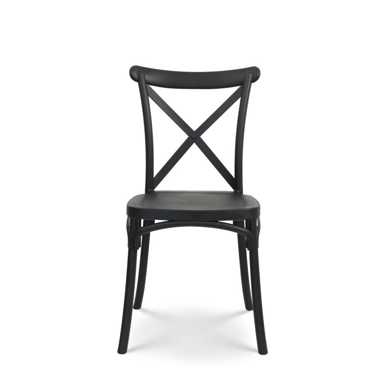 Kosmi Chaise Noire Style BISTROT en résine polypropylène