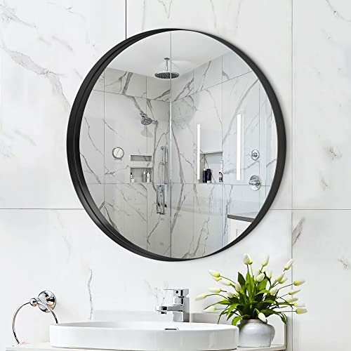 NicBex Round Wall Mirror 32 Inch Black Circle Mirror for Wall