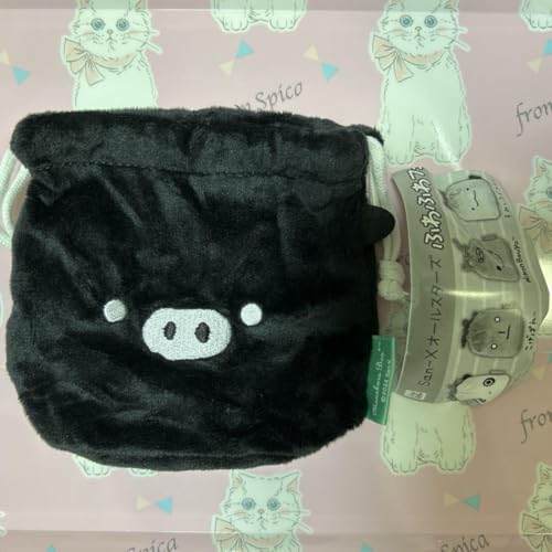 オールスターズ ふわふわフェイス巾着 モノクロブー