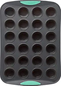 Trudeau Silicone Mini Muffin Pan Grey/Mint - 24 Cavity (Pack Of 1) (336743)