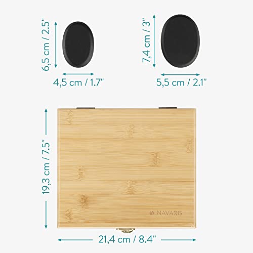 Navaris hot stone massage set - 18x massagestenen in verschillende maten - Thermodynamische massagestenen - Voor een… - Image 6