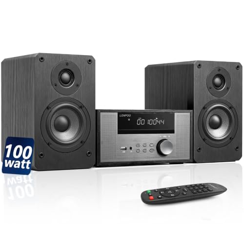 Image of Home CD Stereo Shelf System,100W Hi-Fi Bookshelf Speskers System