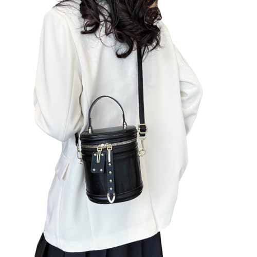 PU Leather Handbag Top Handle Cylinder Bag Crossbody Shoulder Bag for Daily Use2