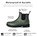 planone All-Day Comfort Short Rain Boots for Women Supportive Arch Support Chelsea Boots Fashion Waterproof Ankle Non-Slip Rubber Shoes with Removable Cushioned Insole