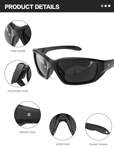 BIRCEN Sport Polarized Sunglasses for Men - Women:UV Protection Shades for Fishing Driving Cycling Running4