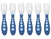Gerber Stainless Steel Tip Kiddy Cutlery Forks - 6 Pack, Blue