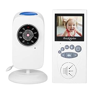 Video babyfoon, draadloze digitale babyfoon met 2,4-inch LCD-display, tweeweg-audio, nachtzicht, temperatuursensor, slaapliedjes (wit)