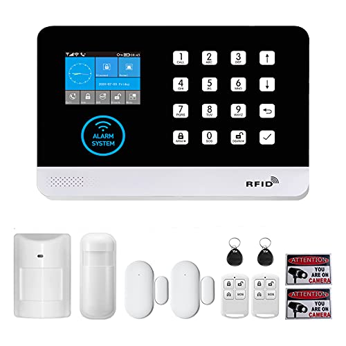 JCHENG Wireless 4G and WiFi Alarm System Alarm Kit Home Office Burglar Alarm