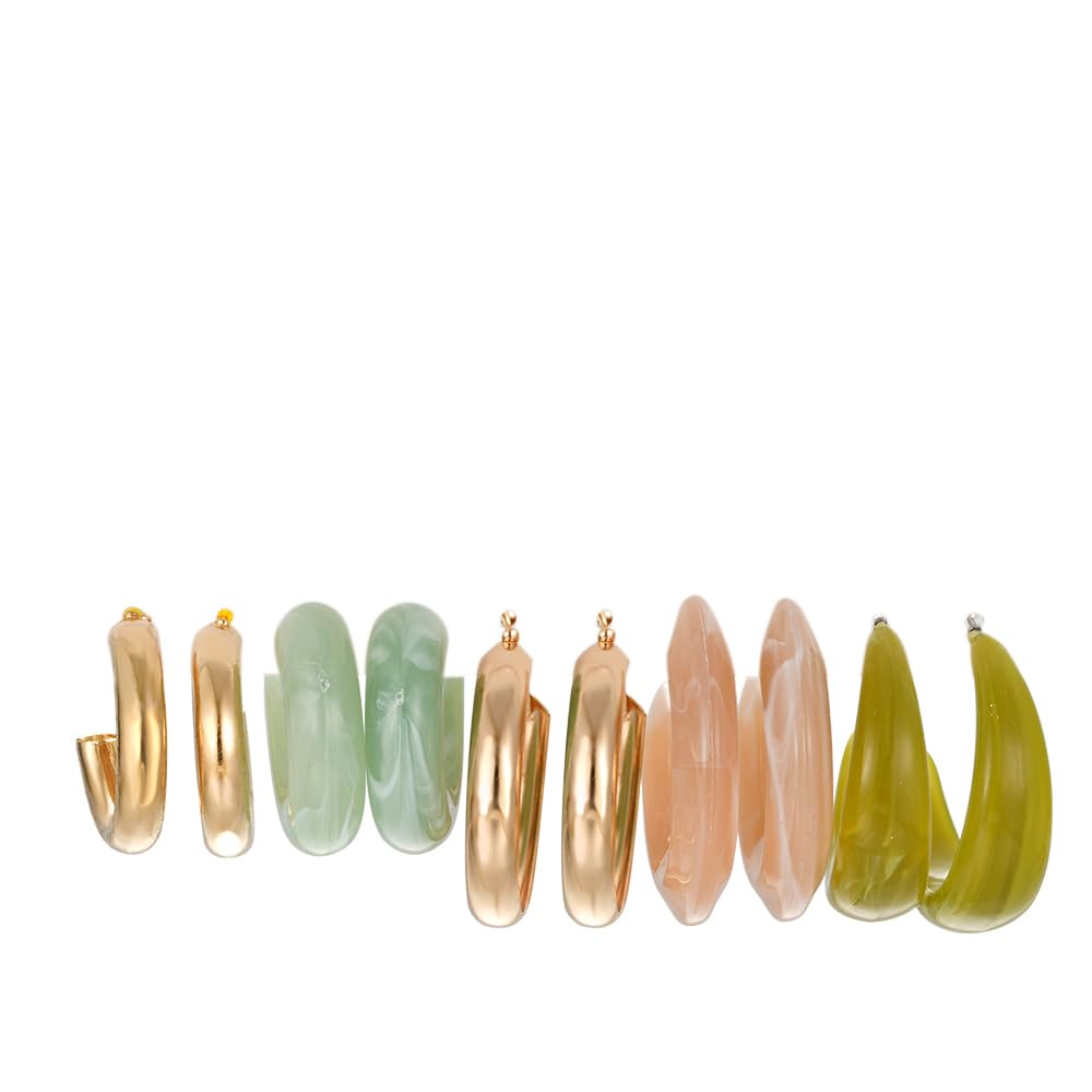 15 Pairs Combo Latest Trendy Stylish Celebrity Inspired Pearl Gold Plated and Leopard Print C Shaped Geometric Hoop Earrings for Women and Girls