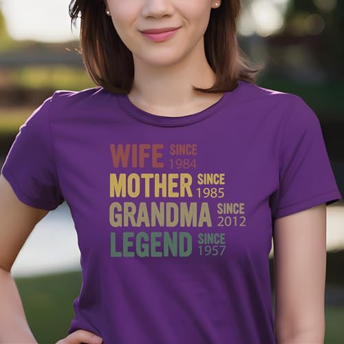 Custom Wife Mother Grandma Legend Since Shirt, Vintage Family Timeline Design Sweatshirt Hoodie, Family Matching T-Shirt Gift For Parents Grandparents, Personalized Chronological Line OF Grandma Tee4