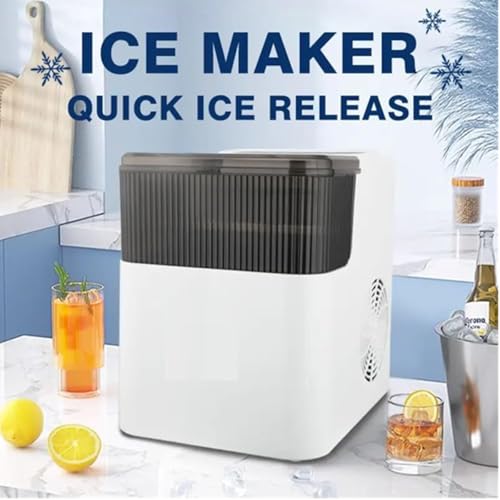 Image of Portable Ice Maker Machine | 6-Min Quick Bullet Ice, Crushed & Chewable Ice, Self-Cleaning, Ideal for Home, Kitchen, Office & Party