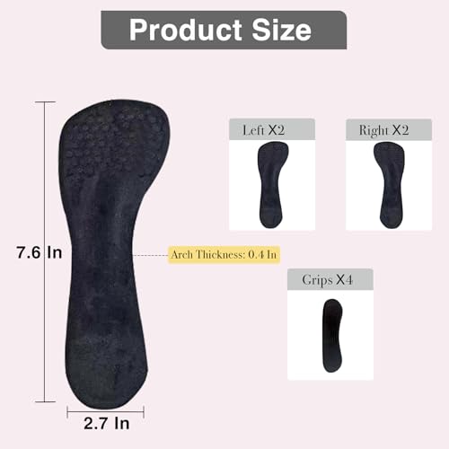 2 pares de plantillas de gel para tacones altos con soporte de arco miniatura 4