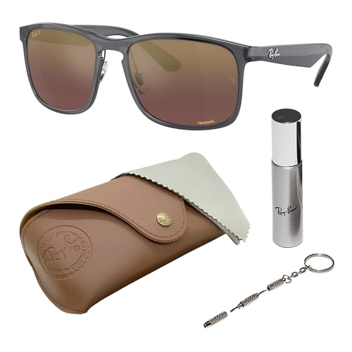Image of Ray-Ban RB4264 CHROMANCE POLARIZED Square Shape Sunglasses for Men with Official Eyewear Kit