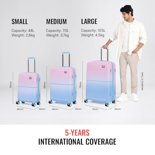 Image of Urban Jungle by Safari Polycarbonate, Premium Large (75 Cm) Trolley Bag, Check-in Suitcase with 8 Silent 360 Degree Wheels and TSA Lock, Hardside Travelling Luggage for Both Unisex (Multicolor)