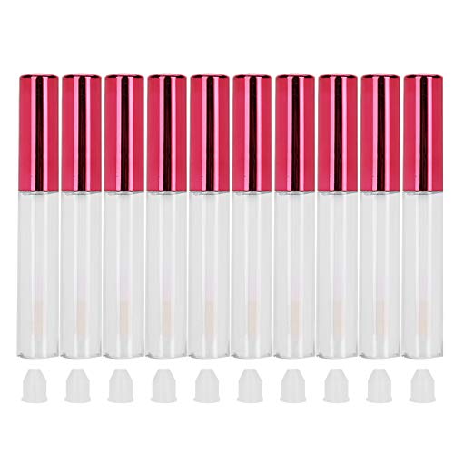 10pcs 5ml Portable Lip Gloss Bottle LeakProof Cosmetics Container Red Lid for Makeup Artists